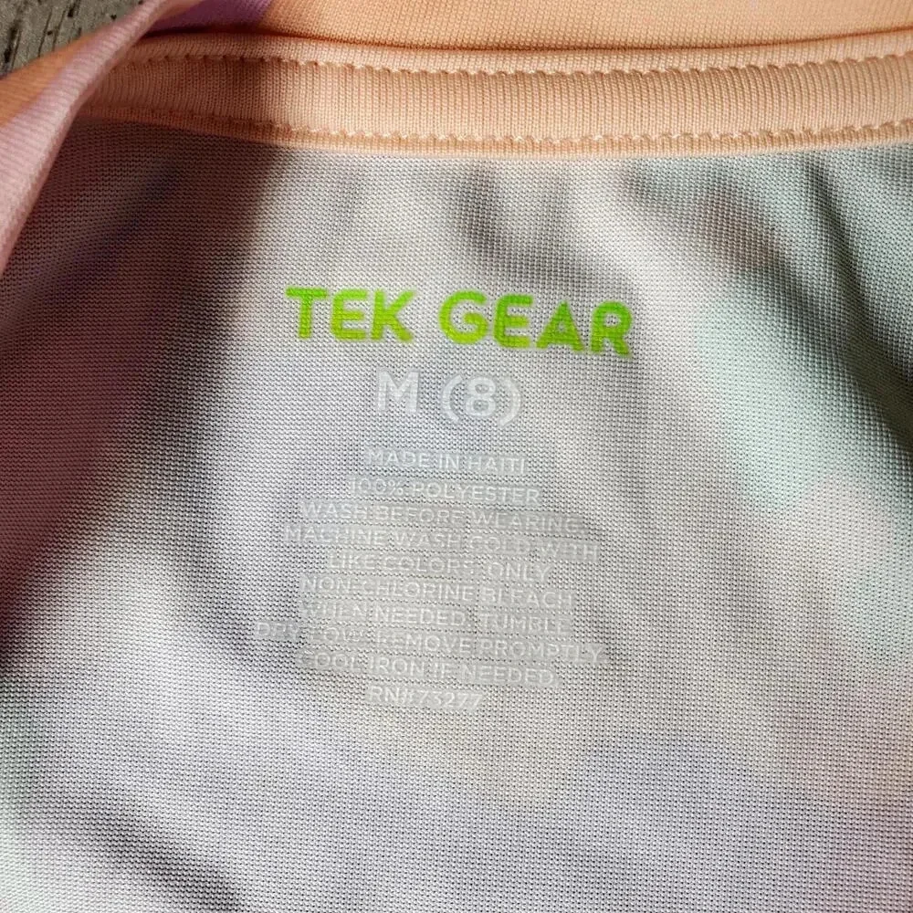 NWT TEK GEAR Girls Pastel Camo Bling Crewneck Performance Shirt Medium Size 8